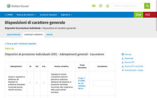 Contenuti operativi: Check list
